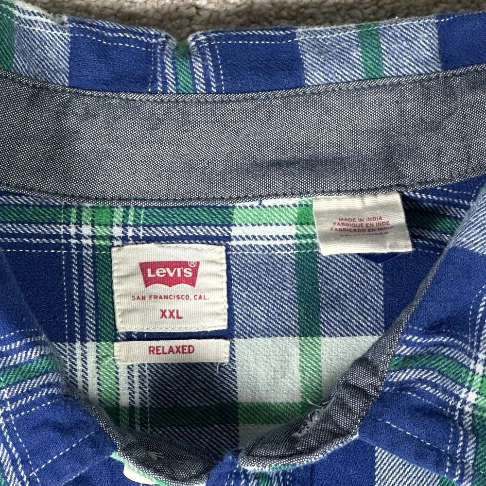 Levi's Long‎ Sleeve Plaid Button Down Shirt Men's XXL Relaxed Fit Overshirt